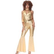 Retro 70s 80s Peace Love Hippie Cosplay Costume For Women Vintage Ballroom Disco Dress Up Halloween 