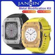 JANSIN New Luxury Modification Case Band for Apple Watch Series 8 7 6 5 4 SE 45mm 44mm Men Rugged Ca