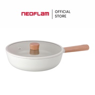 NEOFLAM Fika Wokpan - 26cm / 30cm │ Non-Stick Xtrema Ceramic Coating │ Silicone Rimmed Glass Lid
