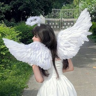 Halloween Children Adult Angel Wings Feather Wings Props Stage Day 6 Halloween Wings Props [L]