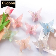 C5GOON Fashionable Iridescent Color Butterfly Hairpin Gripper Acetate-Like Gripper Back of Head Acet