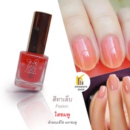 สีทาเล็บใสชมพู ​สีเล็บสุขภาพดี top coat ใสชมพู nail polish สีส้มใส