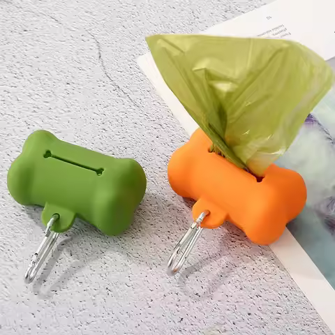 Pet Wast Bag Dispenser Bone shaped Soft PVC Cute Outdoor Carrying Dispenser Out Clean Dog Accessorie