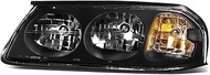 DNA Motoring OEM-HL-0036-L Black Amber Factory Style Driver Side Headlight Lamp Replacement For 00-0