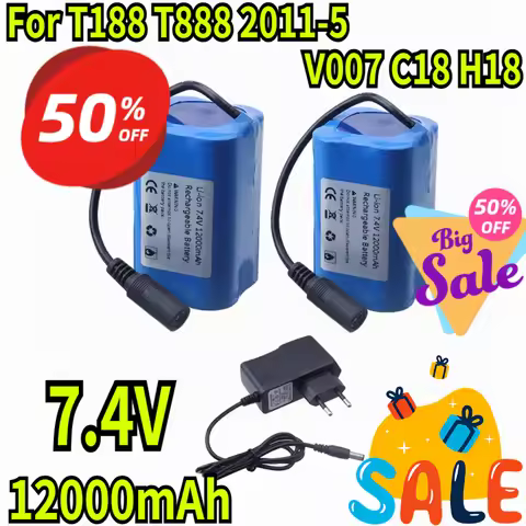12000mAh 7.4V Battery with 8.4VCharger For T188 T888 2011-5 V007 C18 H18 Remote Control RC Fishing B