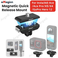 aMagisn Quick Release Mount for Insta360 Ace Pro 2 / X5 Aluminum Alloy Magnetic Mount Adapter with a