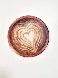 原創 手繪 和諧粉彩咖啡 陶瓷杯墊