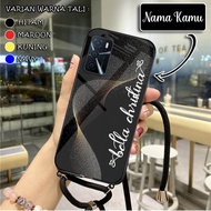 Custom Nama Softcase Glass FREE Sling Tali for Oppo A16 | Casing Tali | Case Tali | Case Tali Kaca | Case kaca pake tali | kesing Oppo A16 | softcase  Oppo A16 | casing  Oppo A16 | casing oppo | Case Murah | Silikon | Oppo A16 | case Oppo A16 | Case hp