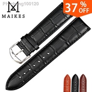 MAIKES New Watch Band 18 19 20 22 24mm Watchband Genuine Leather Watch Strap Black Watch Bracelet Watch Accessories for Tissot