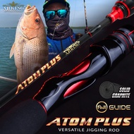 Ajiking Atom Plus Casting Fishing Rod (6'0ft-6'6ft) FUJI Guide Max Drag 9kg-15kg Butt Joint Jigging 