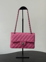 90%New二手Chanel classic flap small pink深粉色vintage中古香奈兒cf小號單肩包