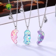 ZILUOLAN 3Pcs BFF Necklaces, Cute Friendship Matching Heart Pendant Necklace,  Alloy Friendship Jewe