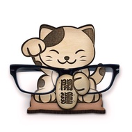 開運招財貓－木製眼鏡架－收納/眼鏡架/家飾