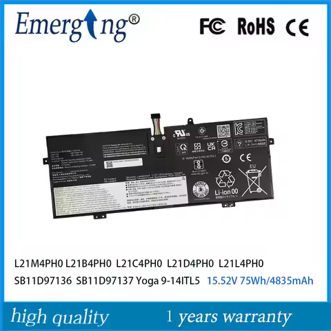 L21M4PH0 L21B4PH0 L21C4PH0 L21D4PH0 L21L4PH0 Battery For Lenovo Yoga 9-14ITL5 SB11D97136 SB11D97137 