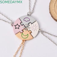 SOMEDAYMX 4pcs/set Jigsaw BFF Necklace, Rhinestone Necklace Combination Best  Forever Necklace, Jewe