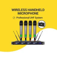 [UK Plug]6604S Wireless Handheld Microphone Professional 4 Channel UHF for Karaoke, Concert, Church, Speech 卡拉OK麦克风