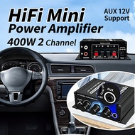 Mini Support AUX Power Amplifier AK270 HiFi Amplifier 12V Car 2 Channel Power Amplifier 400W