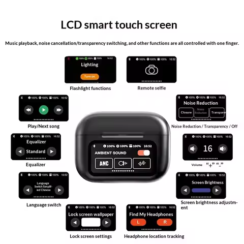 NewAA9prooWirelessEarphone AccessoriesIn-ear color screen long battery life noise-canceling sportsEa