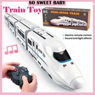 RC High Speed Train Toy Remote Control Train Model with Light & Sound for Kids Boys Gift Mainan