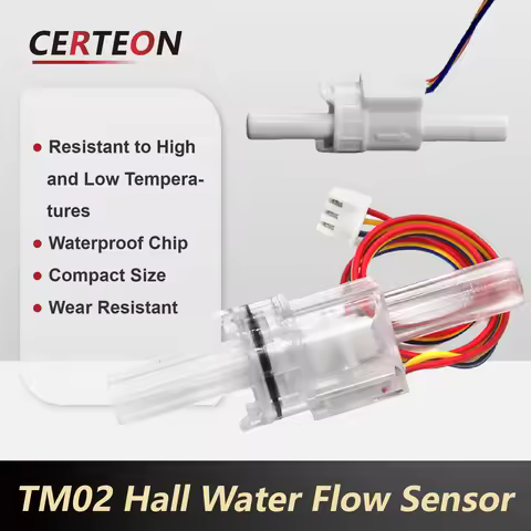 TM02 TM03 Hall Water Flow Sensor Transparent Visible Meter 2 3 Quick Connect DC 3.5 24V 0.05 12L Min