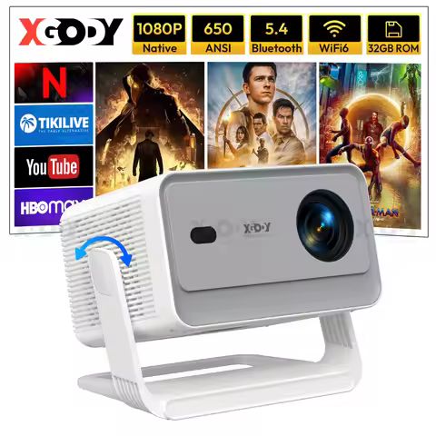 XGODY A6PRO Beamer 650 ANSI 4K Native 1080P Smart Projector Autofocus and Automatic Keystone Correct