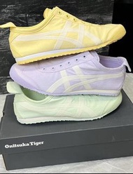 🤖Onitsuka Tiger MEXICO 66 Slip-On 無鞋帶 一腳蹬 多巴胺馬卡龍 休閒便服鞋 淺黃/淺紫色/淺綠色