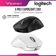 LOGITECH G PRO X SUPERLIGHT 2 DEX LIGHTSPEED WIRELESS GAMING MOUSE HERO 2 SENSOR | 5 BUTTONS | LIGHT