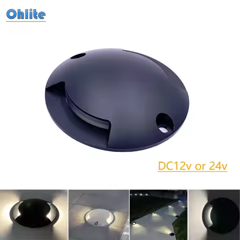 Ultra-thin Outdoor Ground Spots LED IP67 Surface Mounted Step Light DC12V 24V 1W 2W Courtyard Lawn W