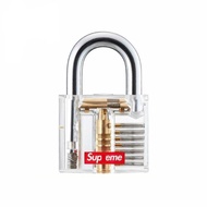 Supreme 2020SS Sticker Lock Transparent Padlock Accessories Key Lock Head School Bag Pendant