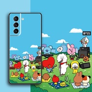 [Aimeidai] Samsung Case Cartoon BTS BT21 Printed Liquid Silicone Shockproof Protective Phone Case for Samsung S9/S10/S20/S21/S2 Series
