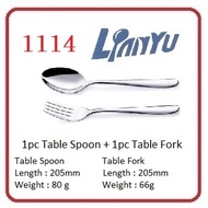 Lianyu 1114 1pc Table Spoon and 1pc Table Fork