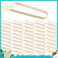50Pcs Tongs Disposable Cooking Utensils Mini Bamboo Tongs Natural Toast Tongs for Cooking
