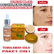 [ NEW PROMO ] Paket Temulawak gold Asli Dan Serum Pengglowing Penghilang Flek | Serum Temulawak Gold