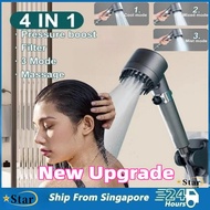 High Pressure Detachable Handheld Shower Head Set 3 Mode Bathroom Sprayer One Button Stop Original