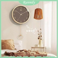 Luxury Minimalist Round Wall Clock Creative Quartz Clock Living Room Silent Pendulum Clock Bedroom H