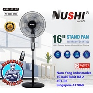 Nushi NSF-1601RC 16" Remote Control Stand Fan / 100% Copper Wire / 3 Speed Control