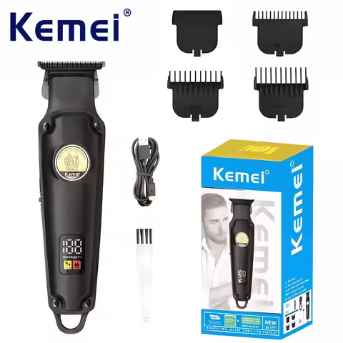 Kemei KM-2371 Men's Home Electric Hair Trimmer LCD Display Adjustable Body Hook for Easy Storage Kem