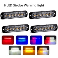 Led Strobe Light Flashing Grille Lights Car Emergency Light 6LED Warn Light Police Lights For Car TRUCK Strobe Led Light 12V 24V