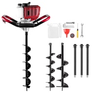 52CC 2-Stroke Gas Powered Post Hole Digger – 1800W Earth Auger with 4", 6", 8" Drill Bits & 3X 10 Ex