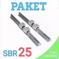 Ready Diskon Paket Set Rel Rail Guide Linear Sbr25 Sbr 25 Shaft + 4