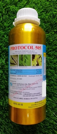 1L Protocol 505 Chlorpyrifos 45.9% + Cypermethrin 4.6% Racun Serangga Insecticide