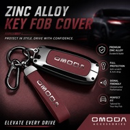Car Key Case Zinc Alloy + Leather Full Wrap Protective Cover Shell Case Anti-Crack Anti-Wear Key Hol