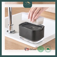 Dishwashing Soap Container | Soap Dispenser 2-in-1 Manual Soap Bottle Kitchen Soap Storage Soap Rack