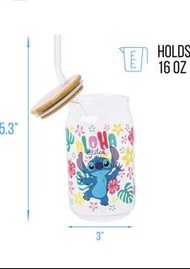預訂品‼️ 史迪仔🤎Stitch🤎外國版 Silver Buffalo Disney 迪士尼 Lilo and Stitch 坐姿玻璃罐保溫杯,