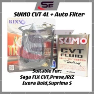 SUMO CVT Gear Oil Saga FLX VVT CVT Preve Exora Suprima S Persona CVT Proton CVT 4Litre + CVT Auto Fi