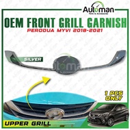 Front Grille Garnish Bumper Perodua Myvi 2018 - 2020 Chrome Silver Exterior Accessories Lower Upper