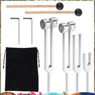 Tuning Fork Set (128Hz, 136.1Hz, 512Hz,4096Hz) with Reflex Hammer for Healing Chakra Set Healing Mus