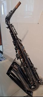 Cannonball A4 Big Bell Stone Series Standard Alto Saxophone, Polished Black Nickel w/ Case