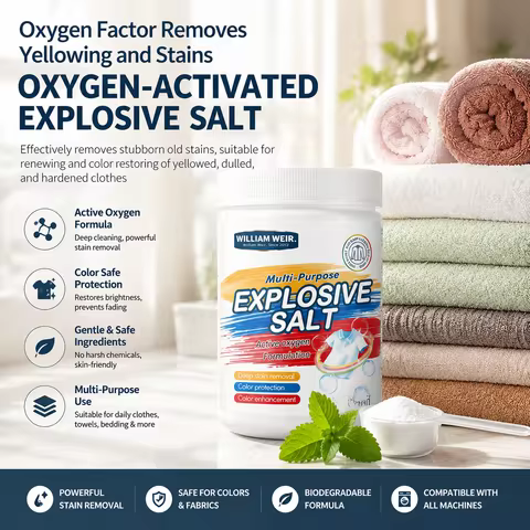 99% Pure Sodium Percarbonate Powder–Chlorine-Free Oxygen Bleach.Color-Safe Laundry Stain Remover,Whi
