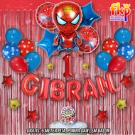 FUN KIDS PARTY Paket Dekorasi Spiderman Lengkap Ulang Tahun Anak Laki / Dekor Balon Ultah Superhero 